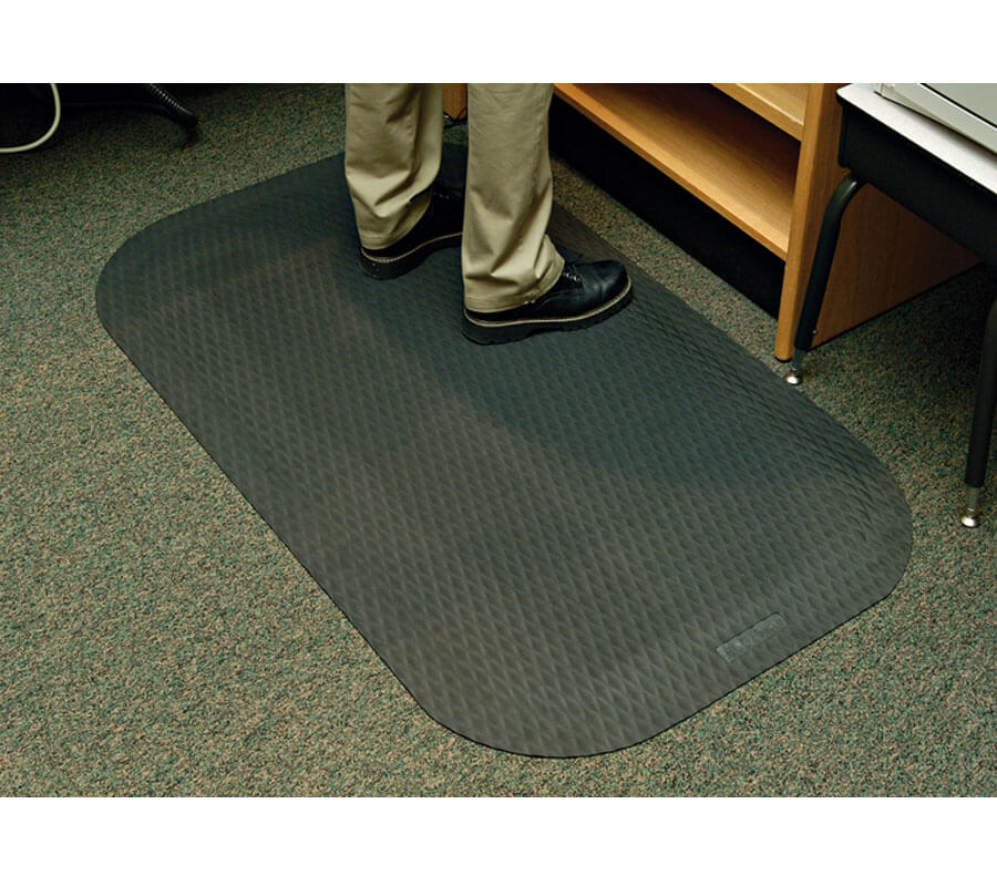 Choice 3' x 5' Black Grease-Resistant Anti-Fatigue Closed-Cell Nitrile  Rubber Floor Mat - 3/4 Thick